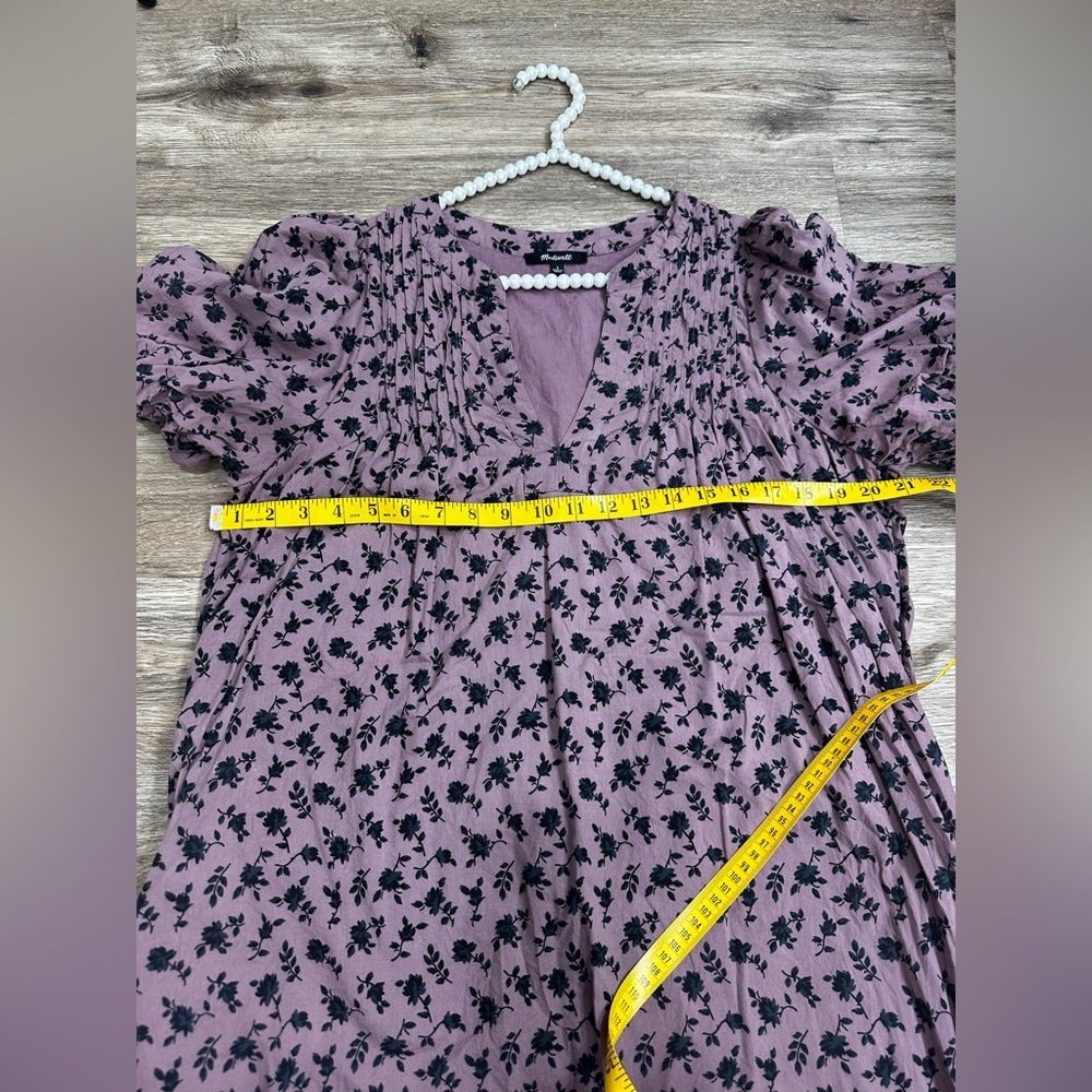 Madewell Tillie Puff-Sleeve Mini Dress in Shadow Blooms Size M-L - Picture 12 of 12
